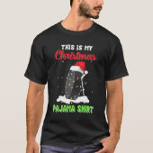 これは私のクリスマスパジャマクリスマスホッケーサンタ Tシャツ (正面)
