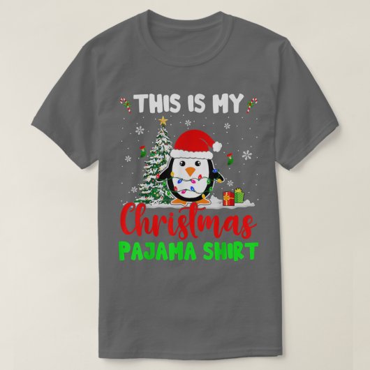 これは私のクリスマスパジャマクリスマスライツサンタ Tシャツ (デザイン正面)