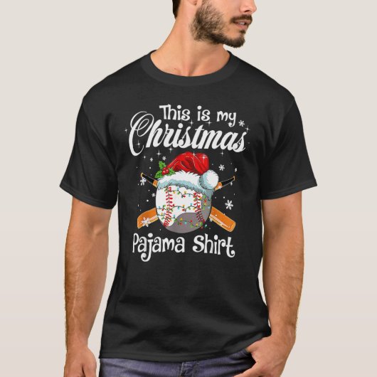 これは私のクリスマスパジャマクリスマス野球家族M Tシャツ (正面)