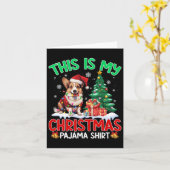 これは私のクリスマスパジャマコルギドッグ恋人のクリスマスP カード (黄色い花)