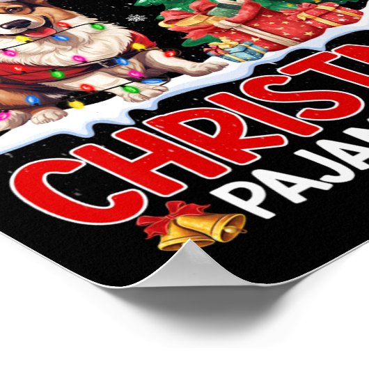 これは私のクリスマスパジャマコルギドッグ恋人のクリスマスP ポスター (角)