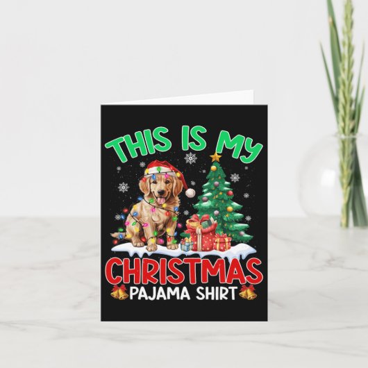 これは私のクリスマスパジャマゴールデンレトリバードッグL カード (正面)