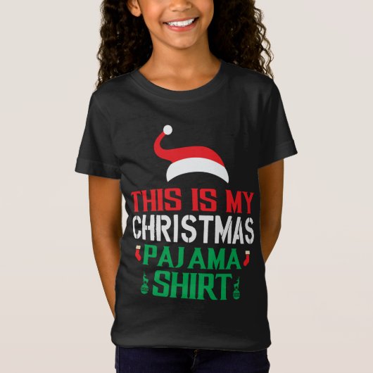 これは私のクリスマスパジャマサンタの帽子だ Tシャツ (正面)