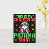 これは私のクリスマスパジャマサンタクロースビデオゲームです カード (黄色い花)