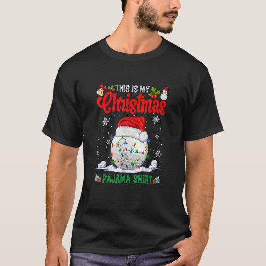 これは私のクリスマスパジャマサンタハットゴルフクリスマス Tシャツ (正面)
