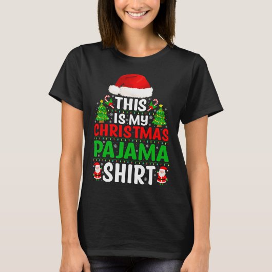 これは私のクリスマスパジャマシャツおもしろいクリスマスPjs M Tシャツ (正面)