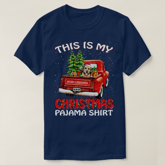 これは私のクリスマスパジャマシャツゴールデンレトリバー Tシャツ (デザイン正面)
