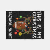 これは私のクリスマスパジャマシャツサッカークリスマス フリースブランケット (正面(横))