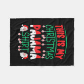 これは私のクリスマスパジャマシャツサンタクリスマスファミリー フリースブランケット (正面(横))