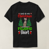 これは私のクリスマスパジャマシャツスフィンクス猫クリス Tシャツ (デザイン正面)