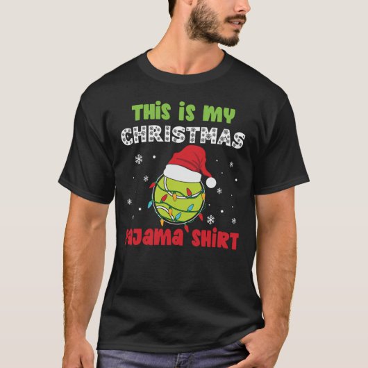 これは私のクリスマスパジャマシャツテニステーマ Tシャツ (正面)