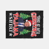これは私のクリスマスパジャマシャツトランプサンタハット フリースブランケット (正面(横))