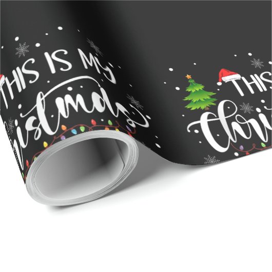 これは私のクリスマスパジャマシャツマッチングファミリー ラッピングペーパー (ロールコーナー)