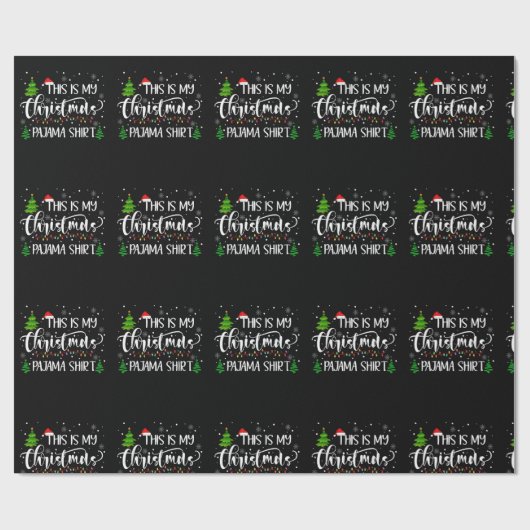 これは私のクリスマスパジャマシャツマッチングファミリー ラッピングペーパー (フラット)