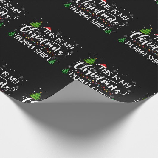 これは私のクリスマスパジャマシャツマッチングファミリー ラッピングペーパー (角)
