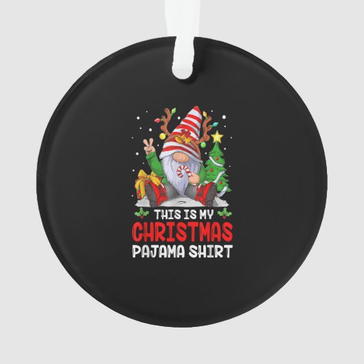 これは私のクリスマスパジャマシャツ格言クリスマス オーナメント (裏面)
