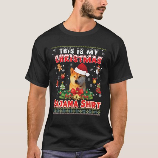 これは私のクリスマスパジャマシャツ秋田犬Ugだ Tシャツ (正面)