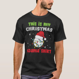 これは私のクリスマスパジャマシャツ野球テーマ Tシャツ