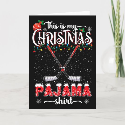 これは私のクリスマスパジャマシャツ面白いアイスホッケー カード (正面)
