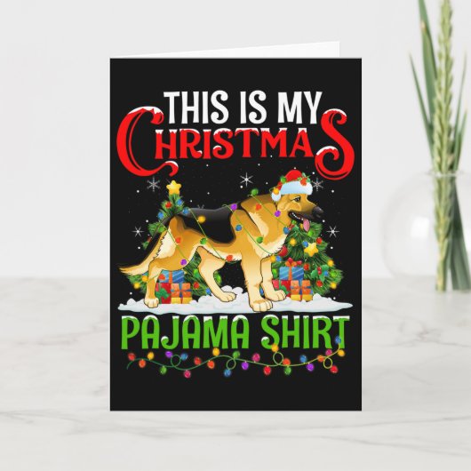 これは私のクリスマスパジャマシャツ ドイツ牧羊犬です カード (正面)