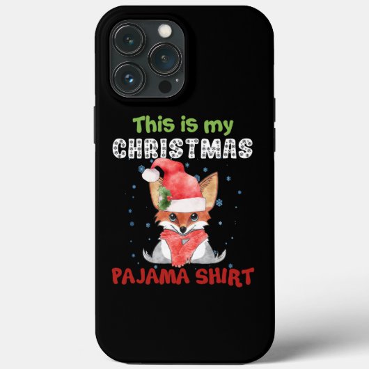 これは私のクリスマスパジャマシャツTシャツ 狐 Case-Mate iPhoneケース (裏面)