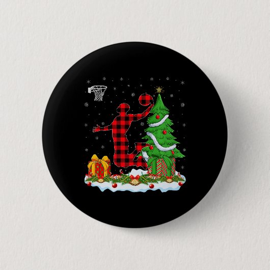これは私のクリスマスパジャマスバスケットボールプレーヤーXmaである 缶バッジ (正面)
