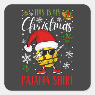 これは私のクリスマスパジャマソフトボールだ スクエアシール
