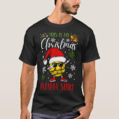 これは私のクリスマスパジャマソフトボールの男性Tシャツだ Tシャツ (正面)