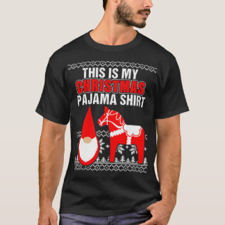 これは私のクリスマスパジャマダラホース格言トムト Tシャツ