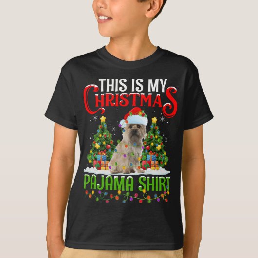 これは私のクリスマスパジャマテリア犬のクリスマス Tシャツ (正面)