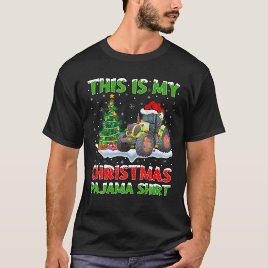 これは私のクリスマスパジャマトラクタークリスマス Tシャツ (正面)