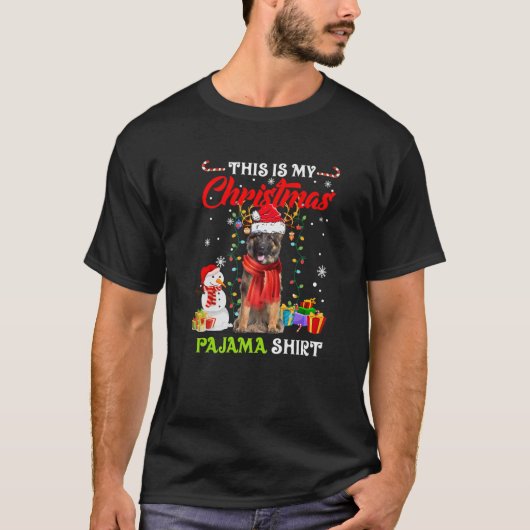 これは私のクリスマスパジャマドイツの羊飼いサンタ Tシャツ (正面)