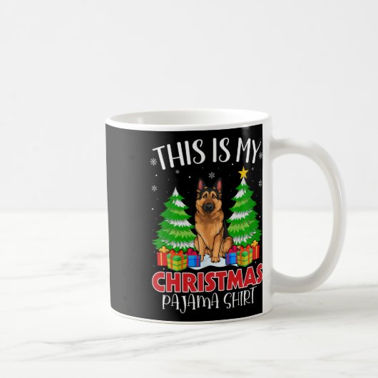 これは私のクリスマスパジャマドイツの羊飼い犬Xm コーヒーマグカップ (右)