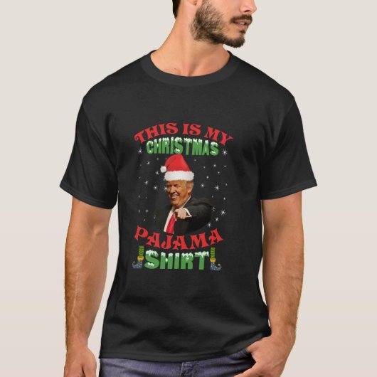 これは私のクリスマスパジャマドナルドトランプサンタハット Tシャツ (正面)