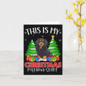 これは私のクリスマスパジャマハバニーズ犬のクリスマスPjs カード (黄色い花)