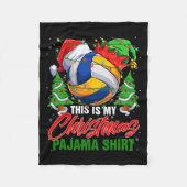 これは私のクリスマスパジャマバレーボールのボールサンタ フリースブランケット (正面)