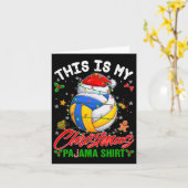 これは私のクリスマスパジャマバレーボールSanta Hat X カード (黄色い花)