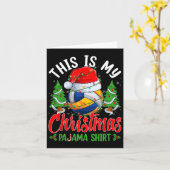 これは私のクリスマスパジャマバレーボールSanta Hat X カード (黄色い花)