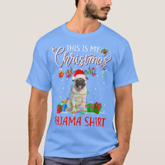 これは私のクリスマスパジャマパグクリスマスライト Tシャツ
