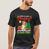 これは私のクリスマスパジャマビーグルソックドッグパパモ Tシャツ (正面)