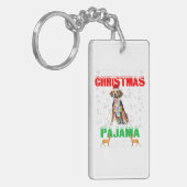 これは私のクリスマスパジャマビーグル愛好家のクリスマス キーホルダー (正面左)