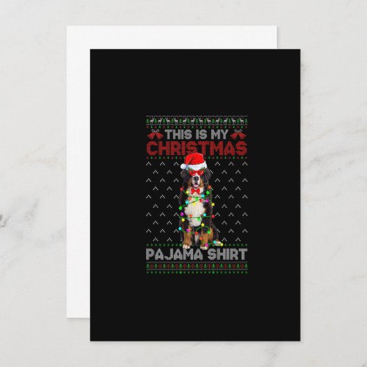 これは私のクリスマスパジャマベルネーゼマウンテンドッグU 招待状 (正面/裏面)