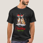 これは私のクリスマスパジャマボクサードッグサンタハットL Tシャツ (正面)