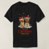 これは私のクリスマスパジャマヨークシャーテリアサンタハットリュー Tシャツ (デザイン正面)