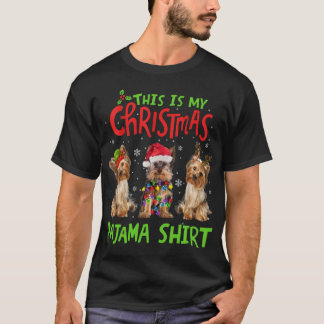 これは私のクリスマスパジャマヨークシャーテリア犬のおもしろいクリスマス Tシャツ