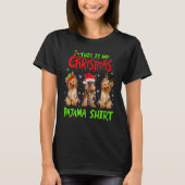 これは私のクリスマスパジャマヨークシャーテリア犬のクリスマス Tシャツ (正面)