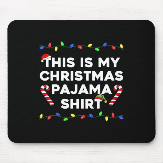 これは私のクリスマスパジャマライトズおもしろいホリデーファム マウスパッド (正面)
