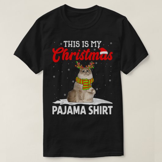 これは私のクリスマスパジャマラグドール猫 Tシャツ (デザイン正面)