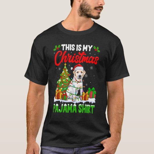 これは私のクリスマスパジャマラブラドール犬 Tシャツ (正面)