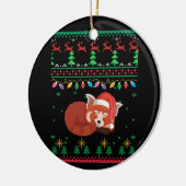これは私のクリスマスパジャマレッドパンダ醜いセーターだ セラミックオーナメント (左)